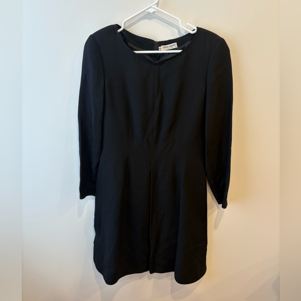 Giorgio Armani Classic Black Long Sleeve Dress